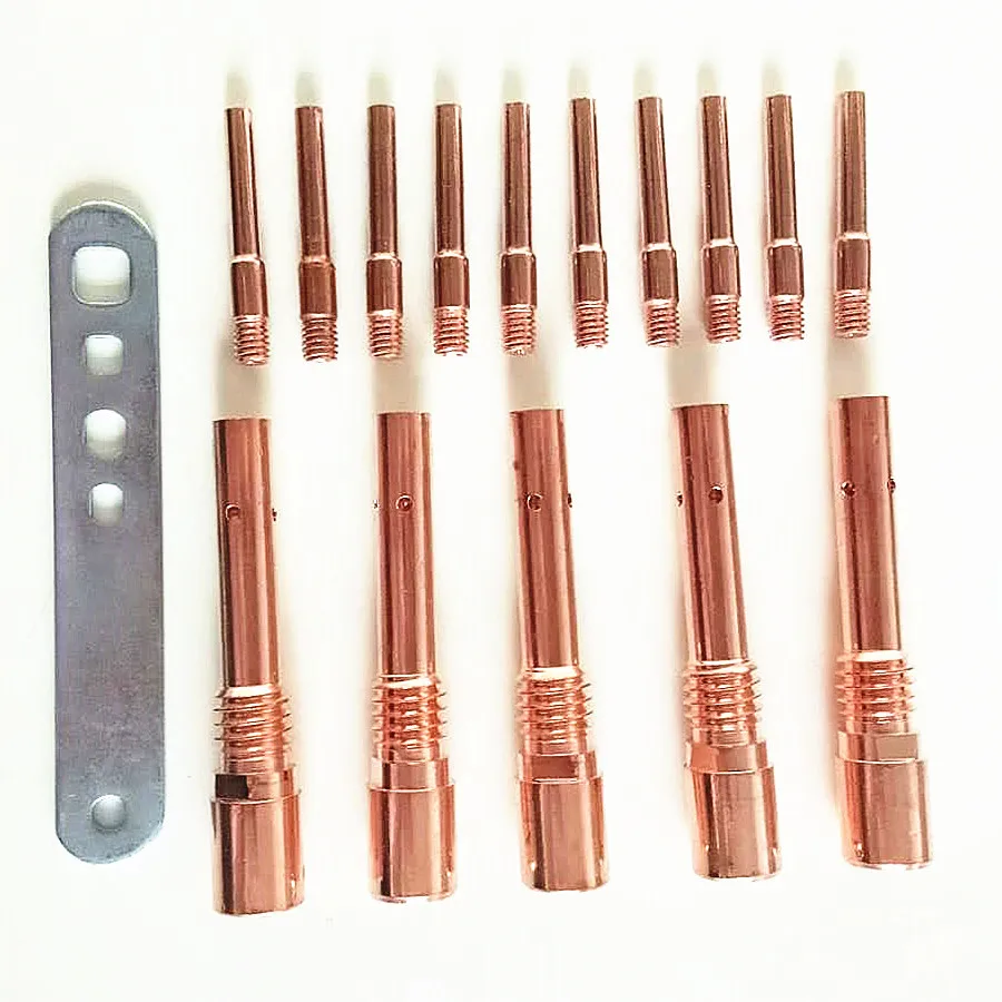 

16 pieces of torch accessories of red copper contact nozzle, red copper inner connecting rod, board for 350A MIG welding torch