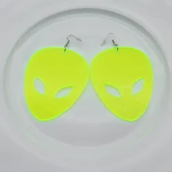 Fashion Neon Color Acrylic Alien Drop Earrings For Women Exaggerated Big Dangle Earring Charm Party Jewelry Gifts Accessories