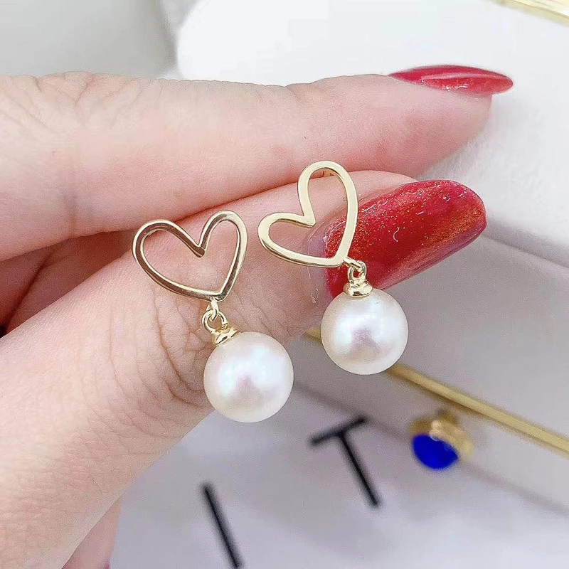 

Classic Heart Design Pearl Earrings Settings S925 Sterling Silver Earrings Fittings Handmade Jewelry Accessory 3Pairs/Lot