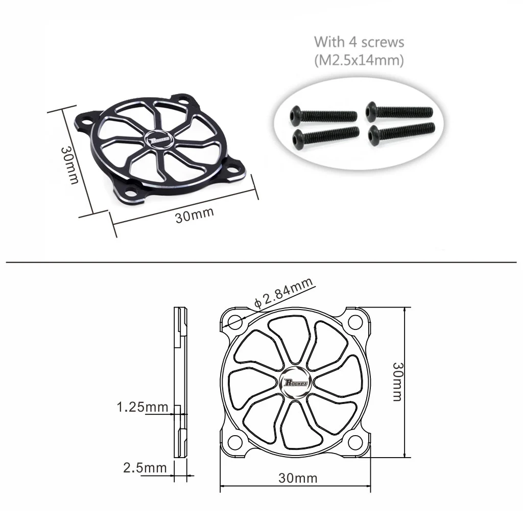 Rocket-Rc RC ESC Koelventilator Beschermhoes Guard 30mm 40mm Metalen Koelventilator Cover Koolstofvezel Afdekplaat met Schroeven Onderdelen