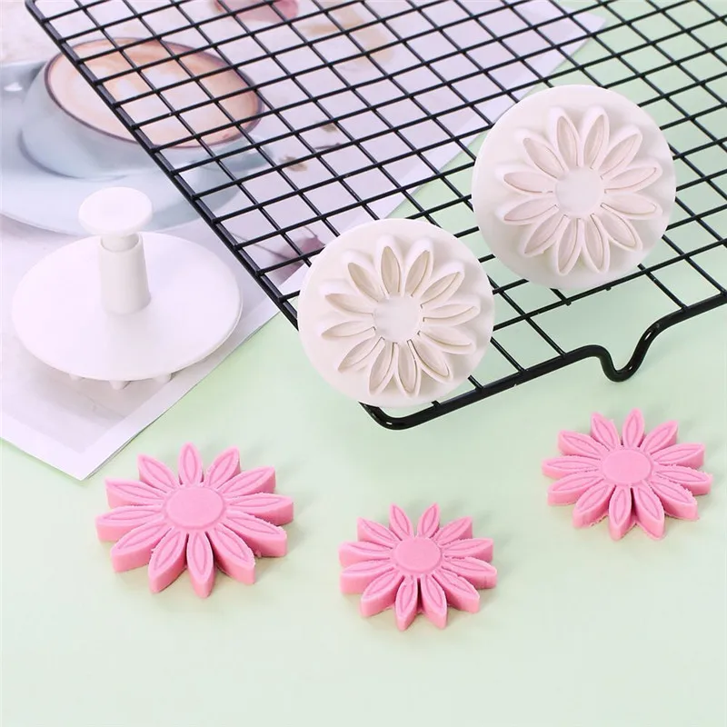 Christmas Tree Chreey Flower Fondant Cake Molds Cookies Paste Mold Sugarcraft Plunger Cutter Cupcake Cake Decorating Tools Set