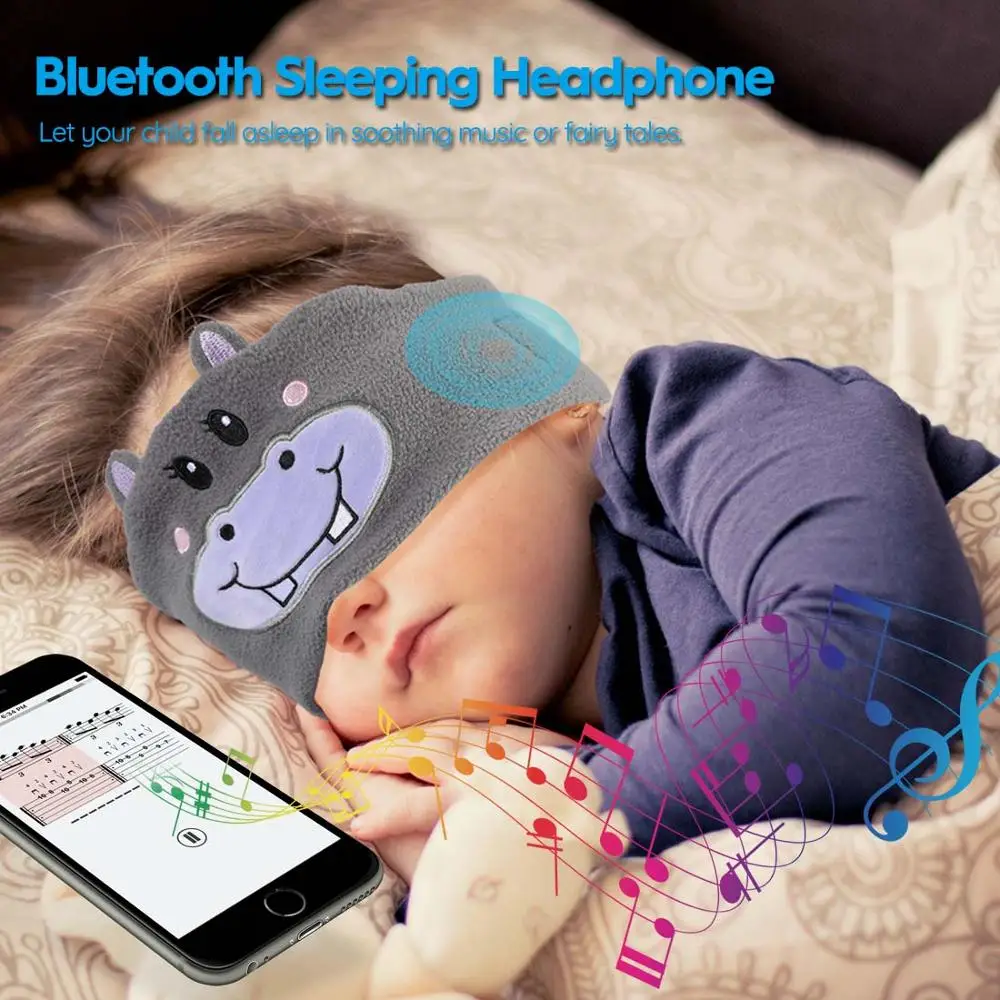 Kids Bluetooth Headphone Sleep Mask Bluetooth 5.0 Stereo Music Player Support Handsfree Soft Music Headband for Children Gifts