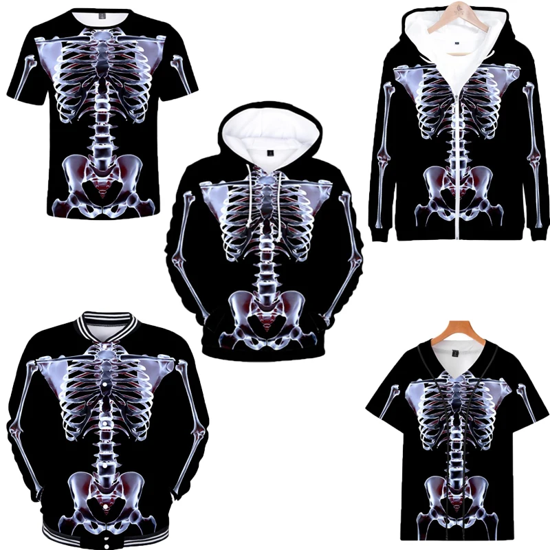 

Graphic Skull Skeleton 3D Print Funny Hoodie Men Hooded Sweatshirt Fashion Street Wear Coats Cool Pullovers Sportwear Halloween