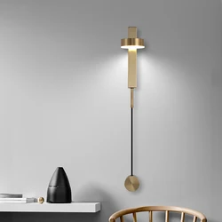 Led indoor wall lamps rotation dimming switch led wall light modern stai wall deco wall sconce livingroom golden led luminaire
