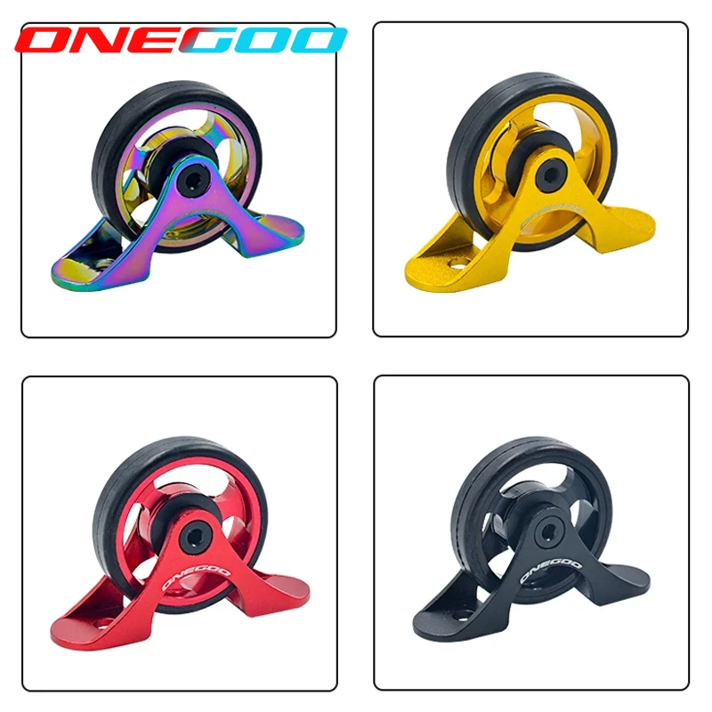 ONEGOO Easy Wheel For Brompton Folding Bike Sliding Fender Wheel Lightweight Aluminum Alloy Single Wheel Double Wheel Set 4Color