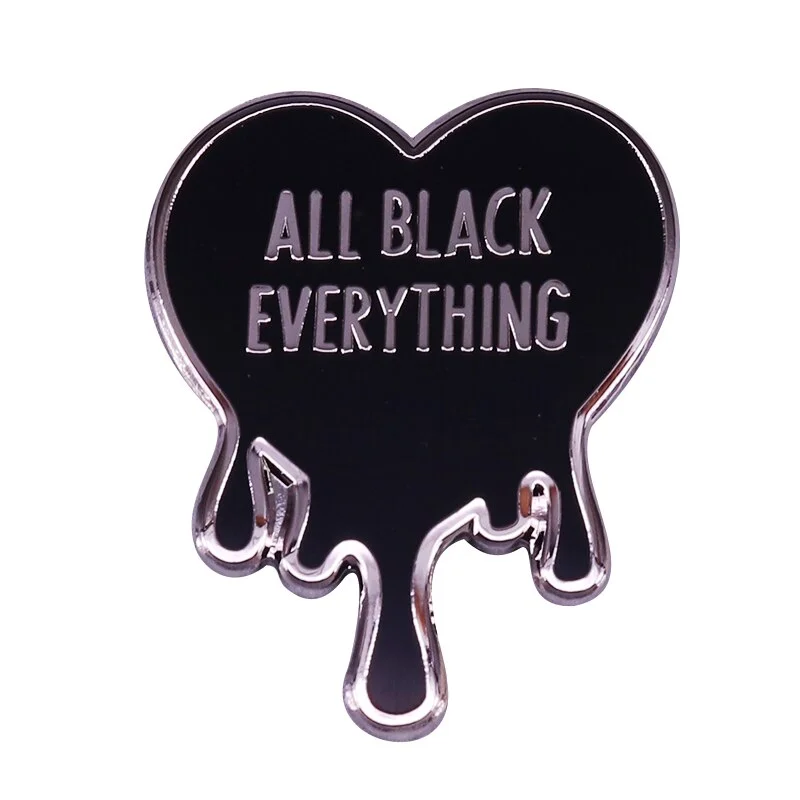 All black everything pin is tribute to our all time favourite colour