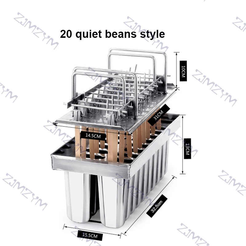 20 Molds Stainless Steel Ice Cream Mould Stick Ice Stick Making Mould Creative 20 Ice Lattice Mould Ice Cream Stick Rack