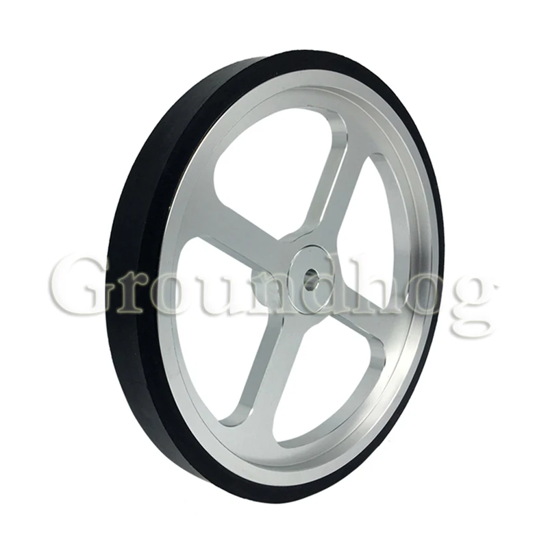 Aluminum Encoder meter wheel Synchronous wheel OVW Length measuring rubber wheel Dia 160mm hole 6 8 10 12 15mm