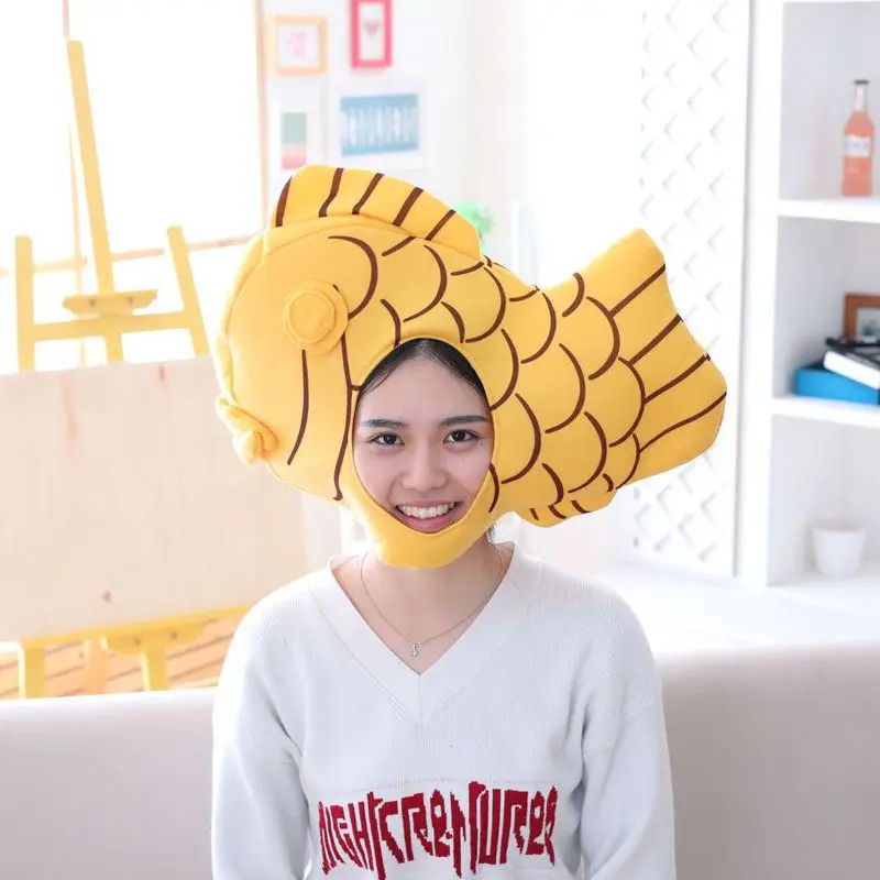 Sombrero de felpa para la cabeza de JP taiyaki, accesorios para fotos, tocado de anime, accesorios divertidos para fiesta