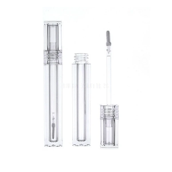 100pcs 4.5ml Empty Transparent Lipgloss Tubes Square Clear Cosmetic Lipgloss Tube Packaging Containers Lip Gloss Tubes with Wand