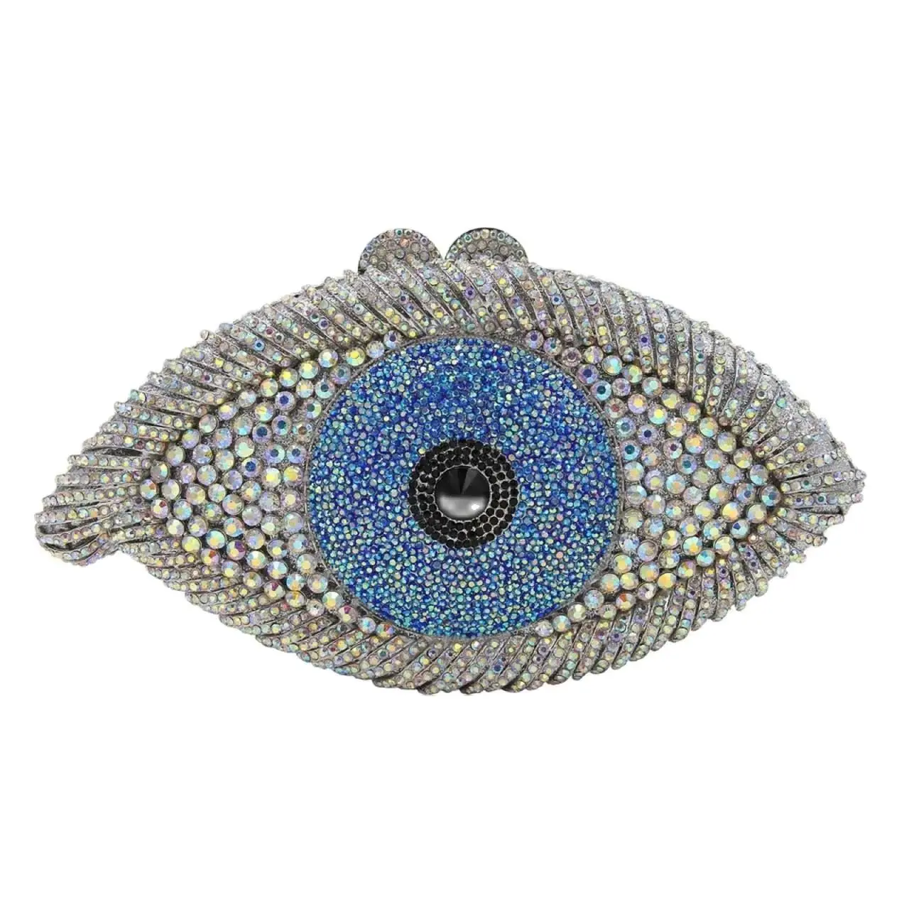 New Fashion Eye Shape Rhinestone Clutch Handbag Luxury Bling Purse Women Crystal Evening Bags Banquet Pochette