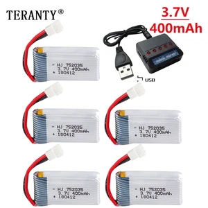 Lipo battery and charger for RC Quadcopter drone, replacement piece, 3.7V, 400mah, 35c, x4 h107, h31, ky101, e33c, e33, u816a, v252, h6c 6 Main Sales Dron Battery - №6