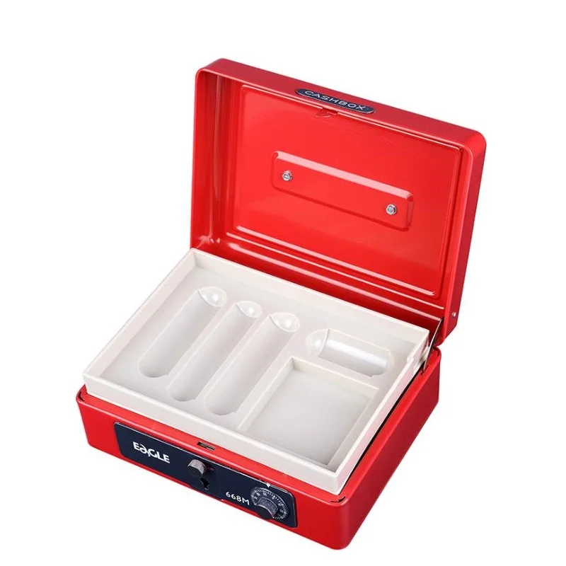 27.5cm*16.5cm*10.5cm Portable Code Lock Large Metal Vault Mini Cash Boxes Password Safe Deposit Key Box