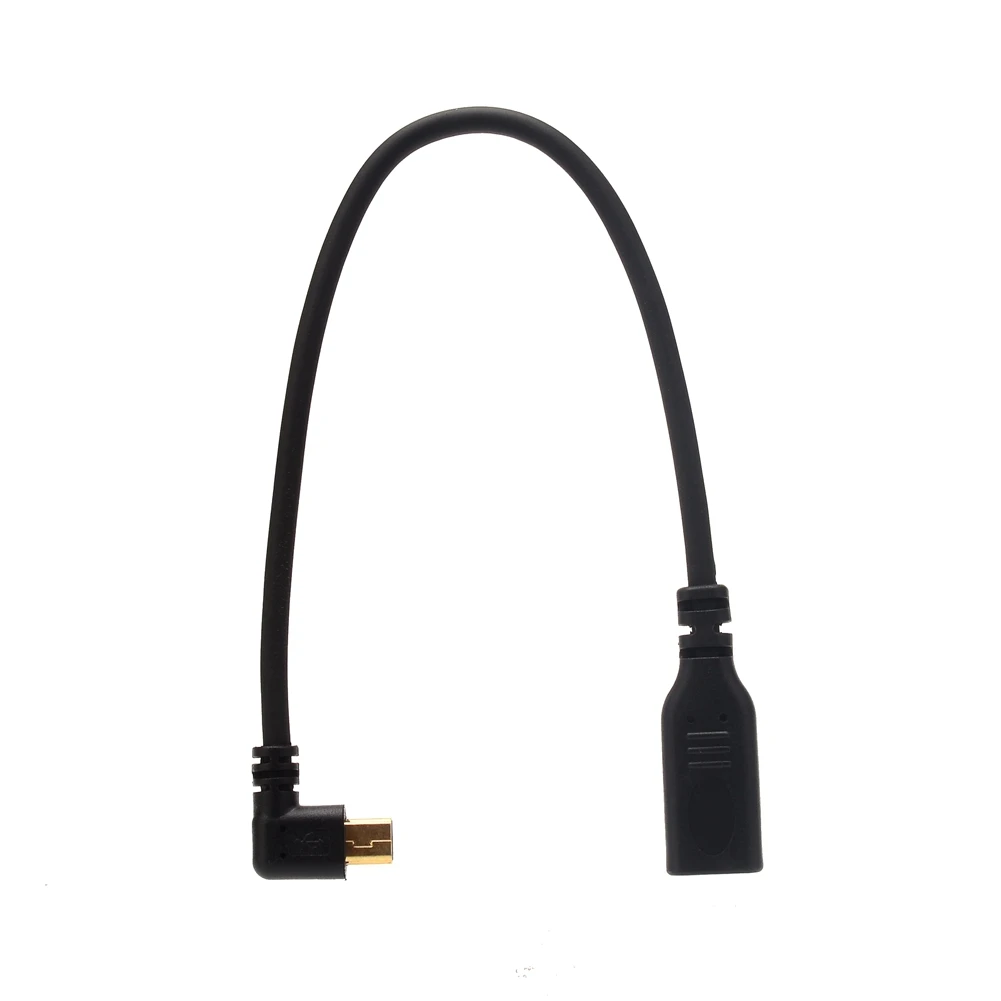 Mini USB Cable 5Pin Male To USB 3.1 Type C Female Right & Left Angle Mini USB 2.0 Data Adapter Converter 3A Charging Cable 25cm