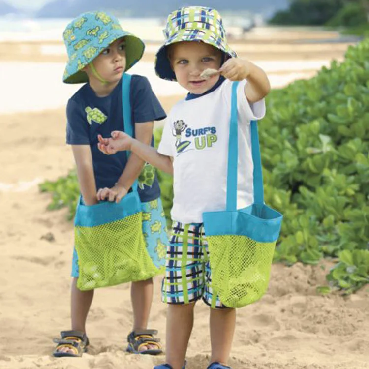 

Foldable Kids Toy Beach Bag Mesh Storage Bags Portable Children Sand Digging Tool Women Shoulder Shopping Bag