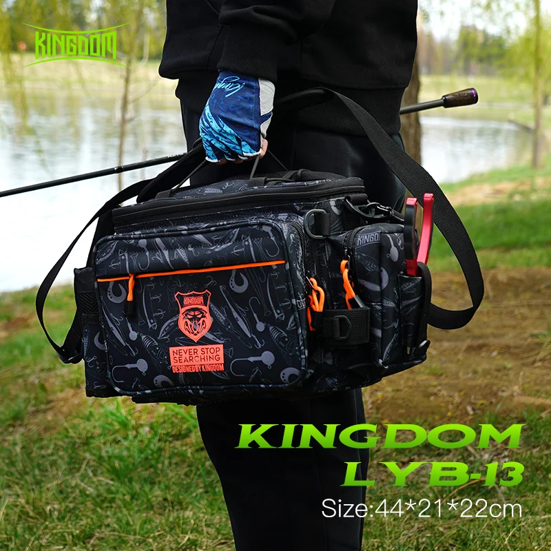 Kingdom 2021 New Waterproof Fishing Bag Outdoor Sports Shoulder Multifunctional Bag Large Capacity Single Crossbody Storage Bag