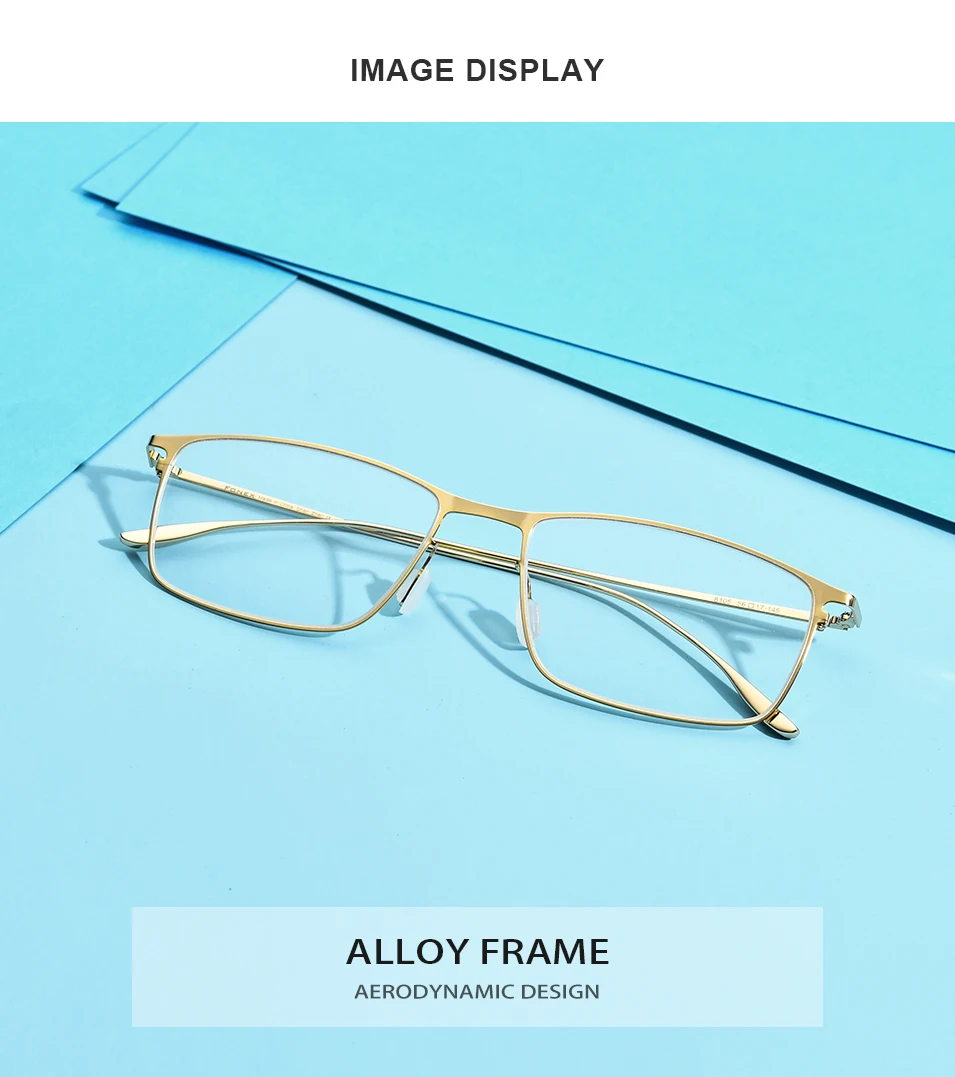 FONEX Alloy Glasses Frame Men Full-Rim Frames High-end Quality Square Eyeglasses Ultralight-Weight Korean Japanese Eyewear 8105