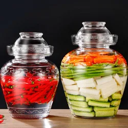 Transparent Glass Kimchi Jar Thicken Pickle Jars Sichuan Household Bottle Jars for Pickling Kimchi Container Kitchen Accessories