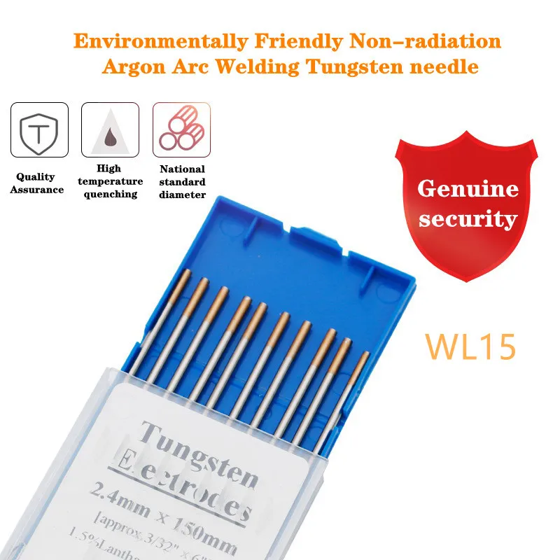 Imagem -02 - Eletrodos de Tungstênio Tig Hastes de Solda Wl15 Wl20 Eletrodo de Tungstênio 1.0 1.6 2.0 2.4 3.0 Metalurgia 10 Peças