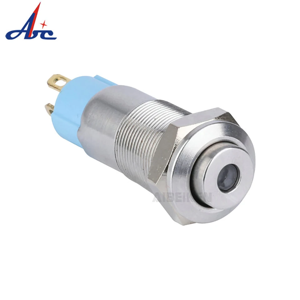 

3V 5V 9V 12V 24V 220V Momentary Latching push button switch locked 10mm flat head fixed Push Button waterproof LED metal switch