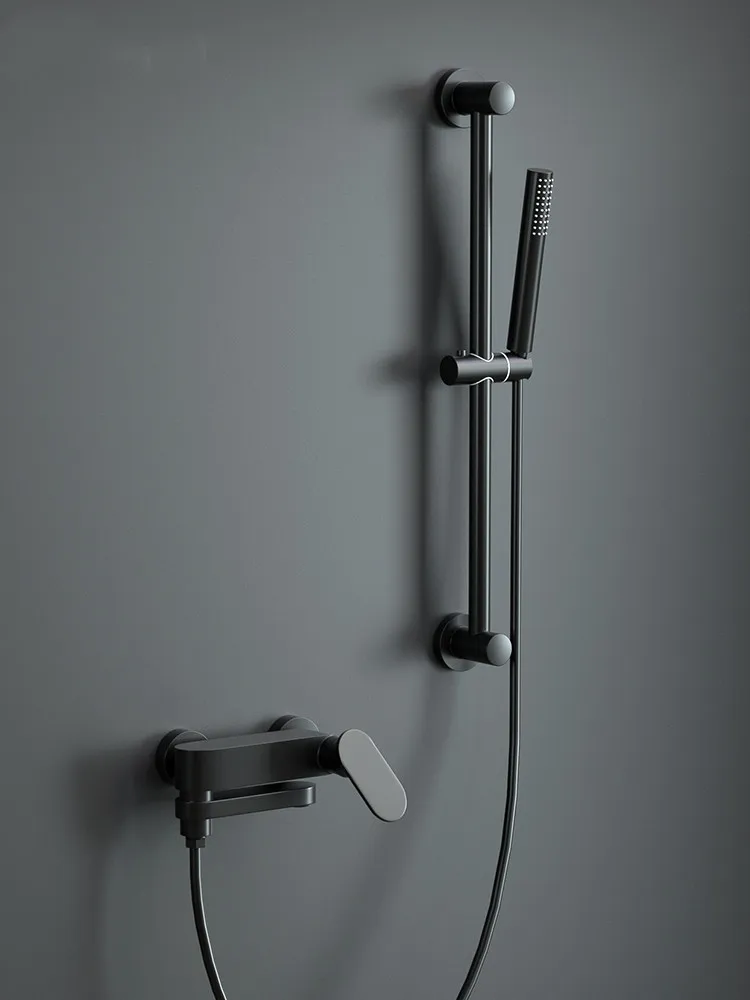 

Bathroom Shower Set Rain Shower Faucets Bath Mixer with Hand Shower Sink Black Chrome Bath Shower Wall Mounted Mxier Taps