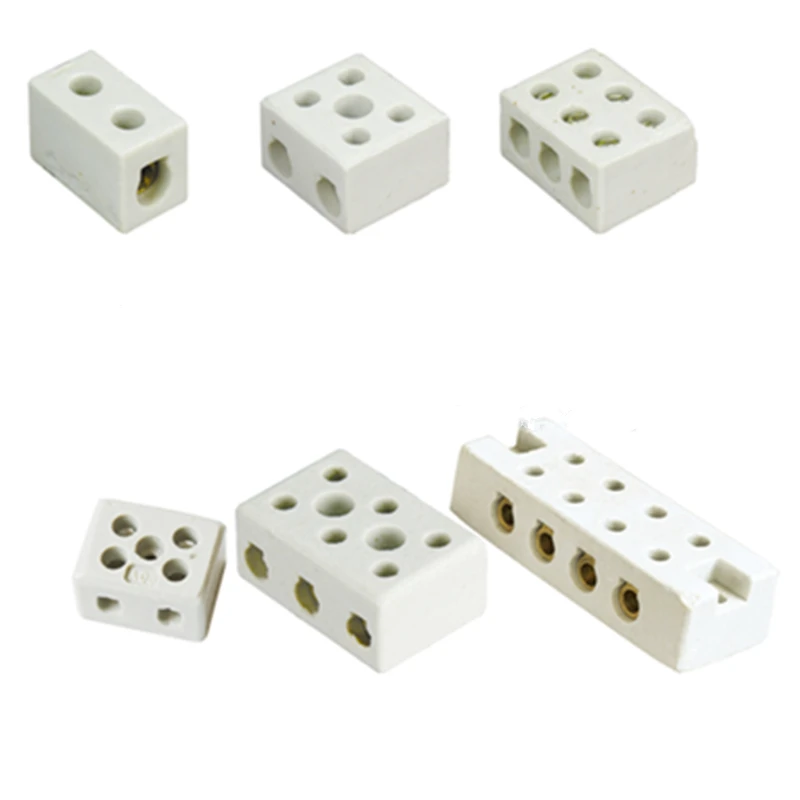 Ceramic Terminal Block Porcelain Connector High Resistance Industrial Steatite Ceramic Wire Screw Terminal For Cable Wiring