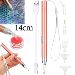 14cm Rechargeable Lighting Diamond Painting Drill Pen Cross Stitch Pen LED Drill Pens DIY Crafts Sewing Embroidery Accessories