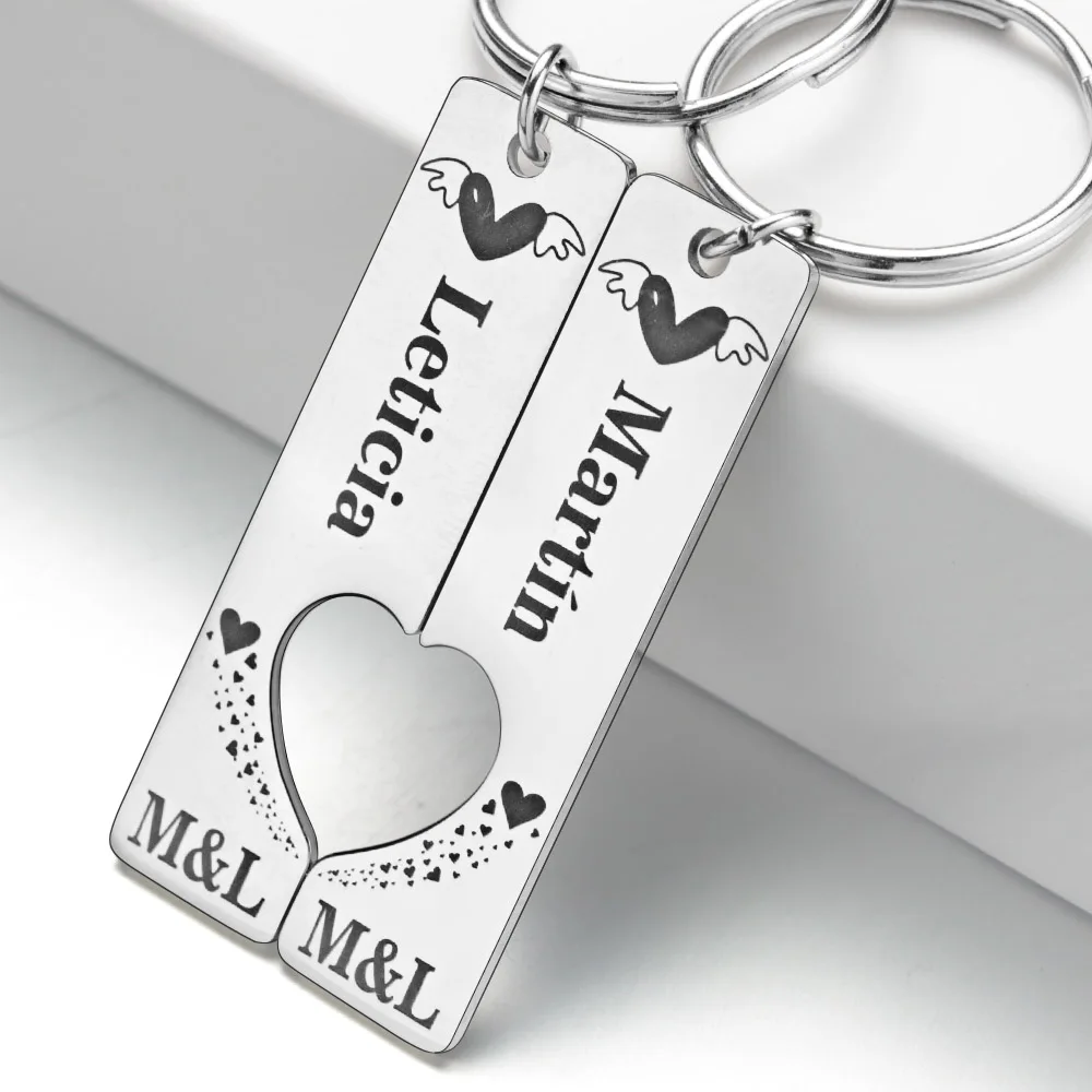 ALBERTBAND Portachiavi Personalizzati Coppia 2PCS Mano nella Mano