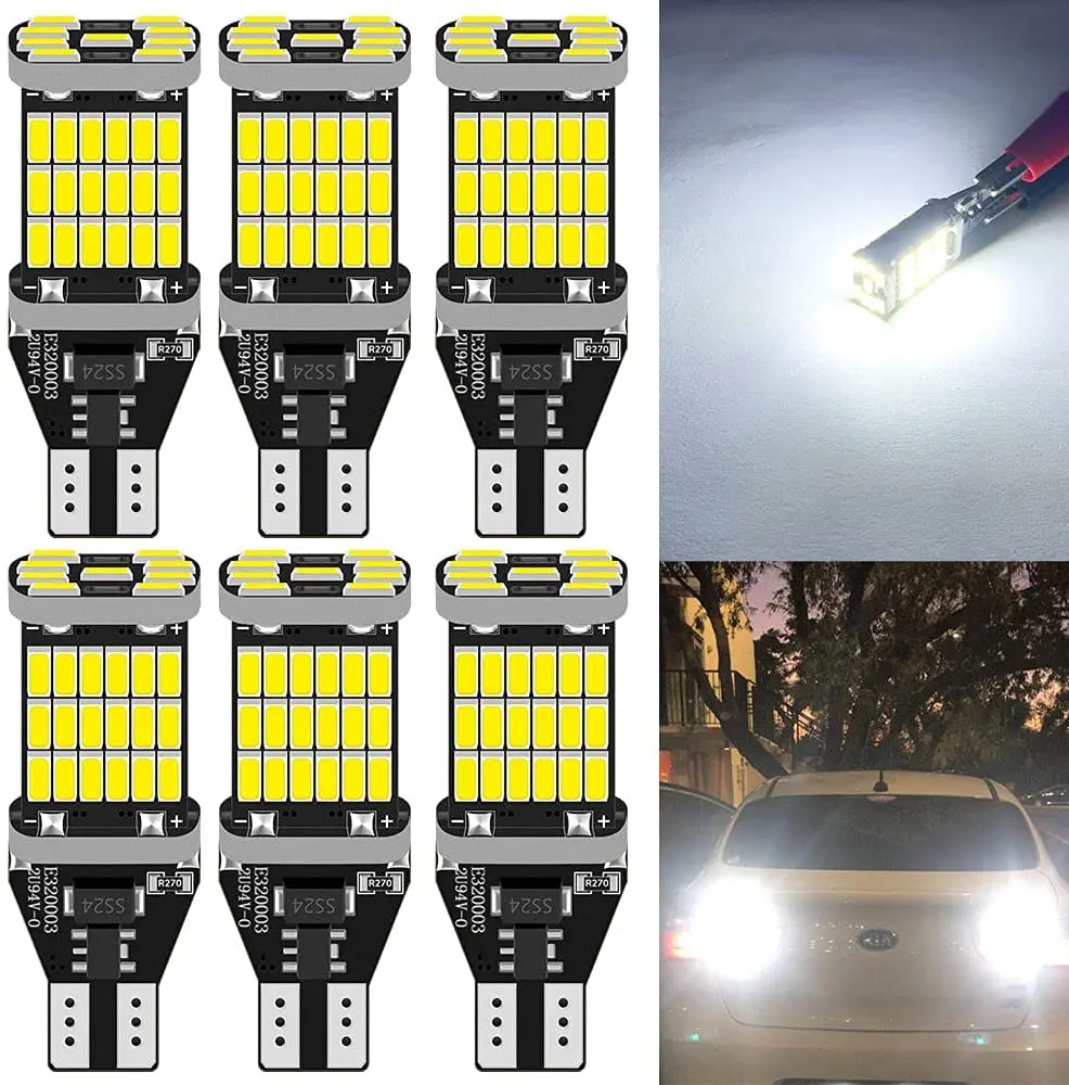 

10PCS T15 W16W 921 912 T16 902 LED Bulbs High Power 45pcs 4014SMD Super Bright 1200LM Replace For Car Reversing Light White