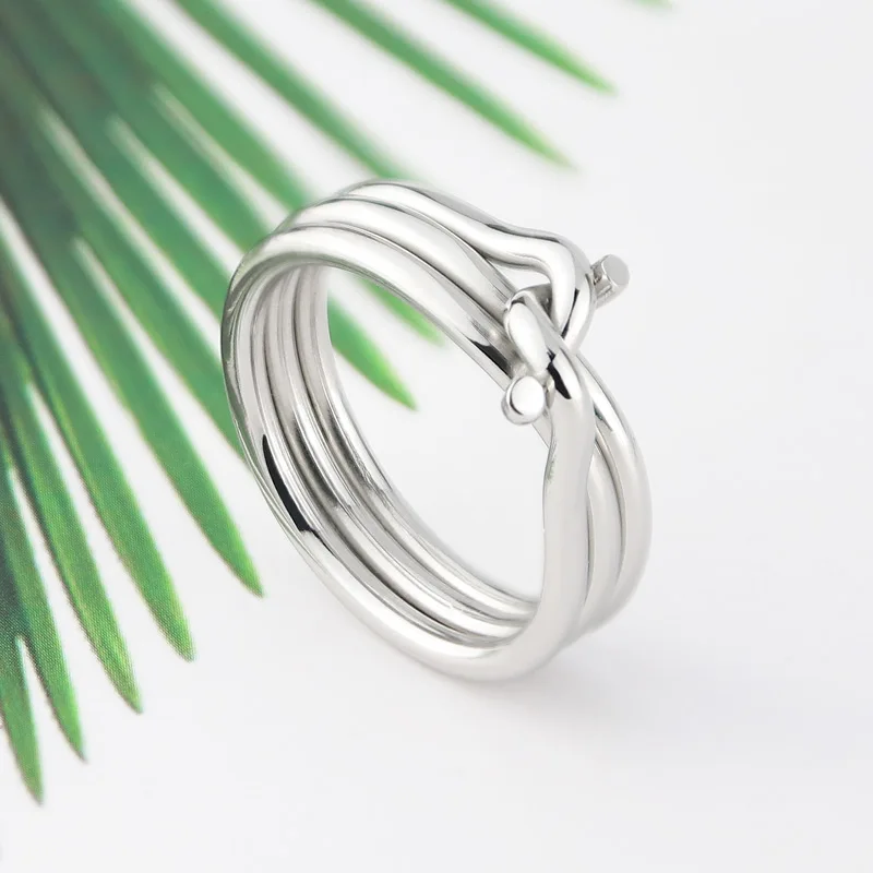 Three Circles Knot shape Rings For Women Titanium Steel Gold Color Ring Fashion Jewelry wholesale Friend Gifts Anillos Mujer