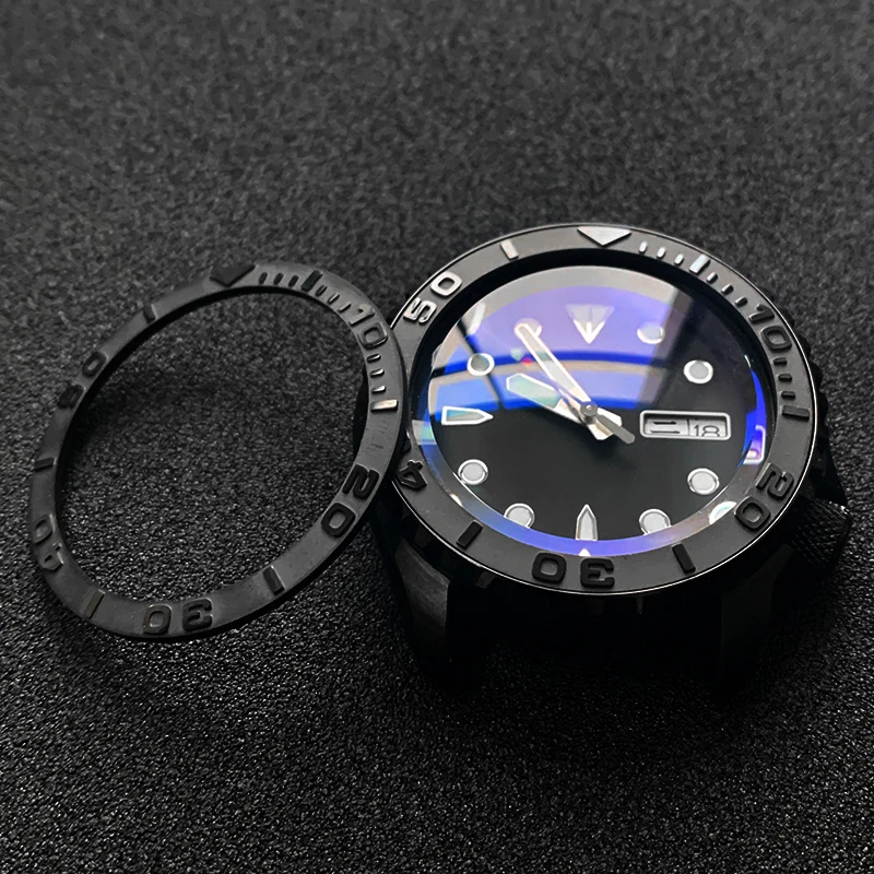Flat ceramic bezel insert 38*31.5mm Convex word For SKX007 SKX009 SKX011 MOD watch parts