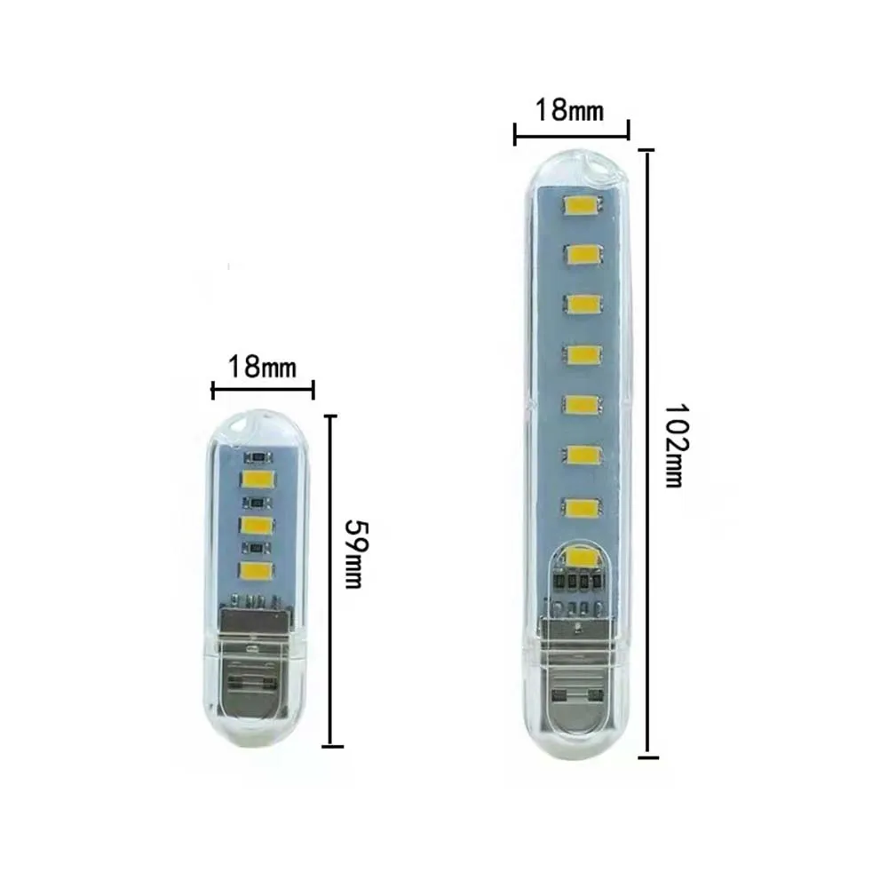 Mini USB LED Night Light 3LEDs 8LEDs 12LEDs 24LEDs Book Lamp Extension Pole EU/ US Plug Adapter For Reading Notebook Power Bank
