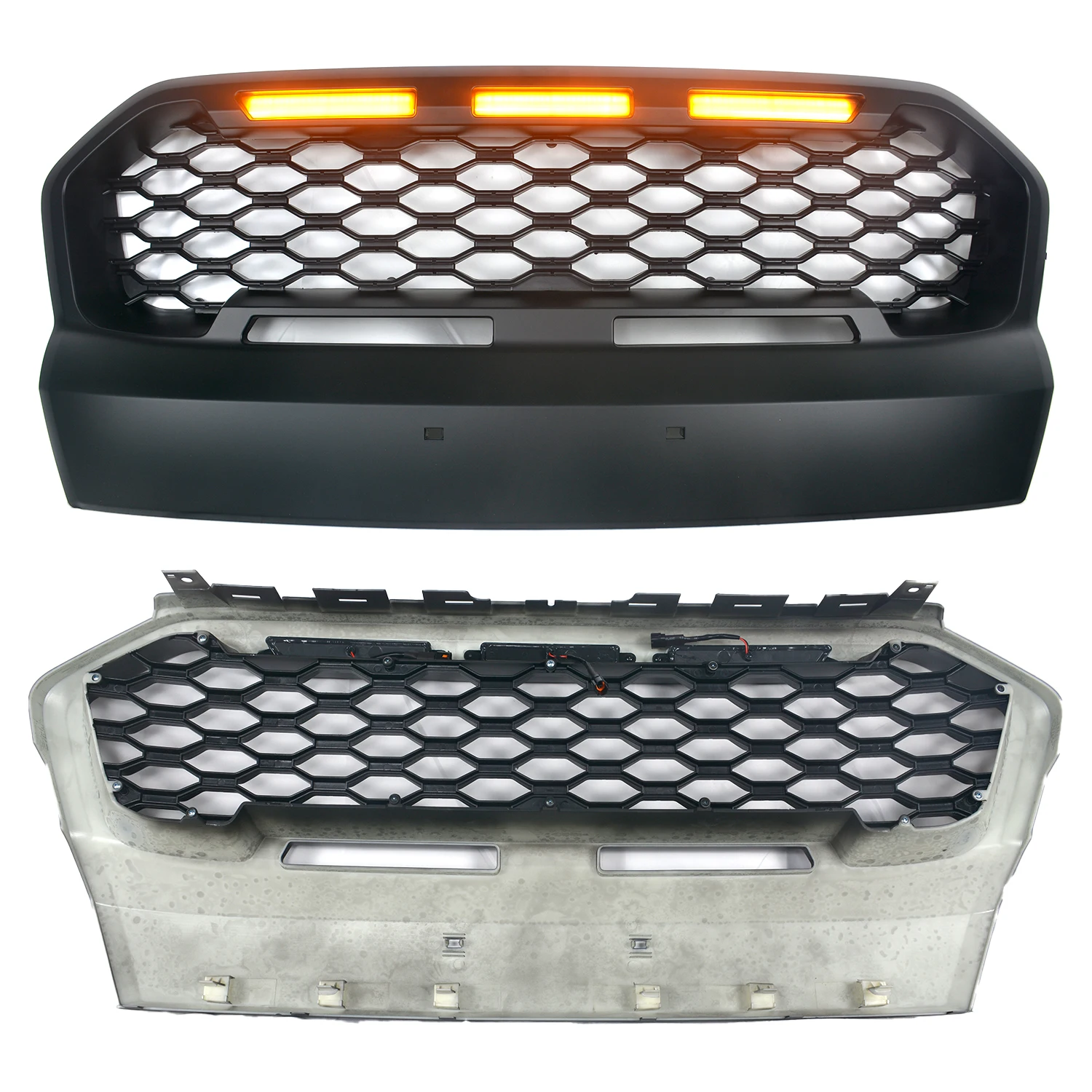 Dla Ranger T7 Raptor Grills Mesh Dla Ranger Wildtrak Mk3 T7 Xl Xlt XLS PX3 2015 2016 2017 Auto Racing Grill Zderzak Kratki Pokrywa — zdjęcie 3
