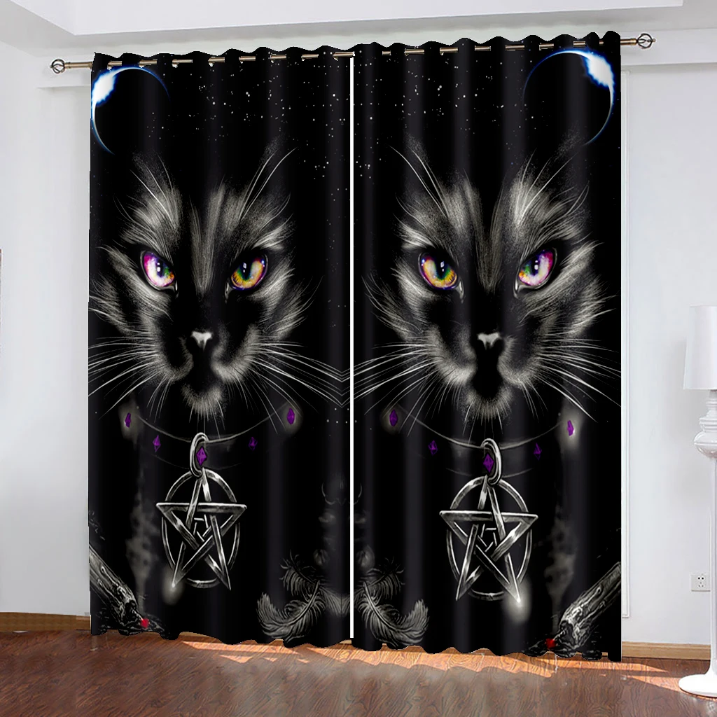 

Animal Printed Blackout Curtain Boho Window Curtain for Bedroom Backdrop Curtain Living Room Bohemian Drapes Decor カーテンCotinas