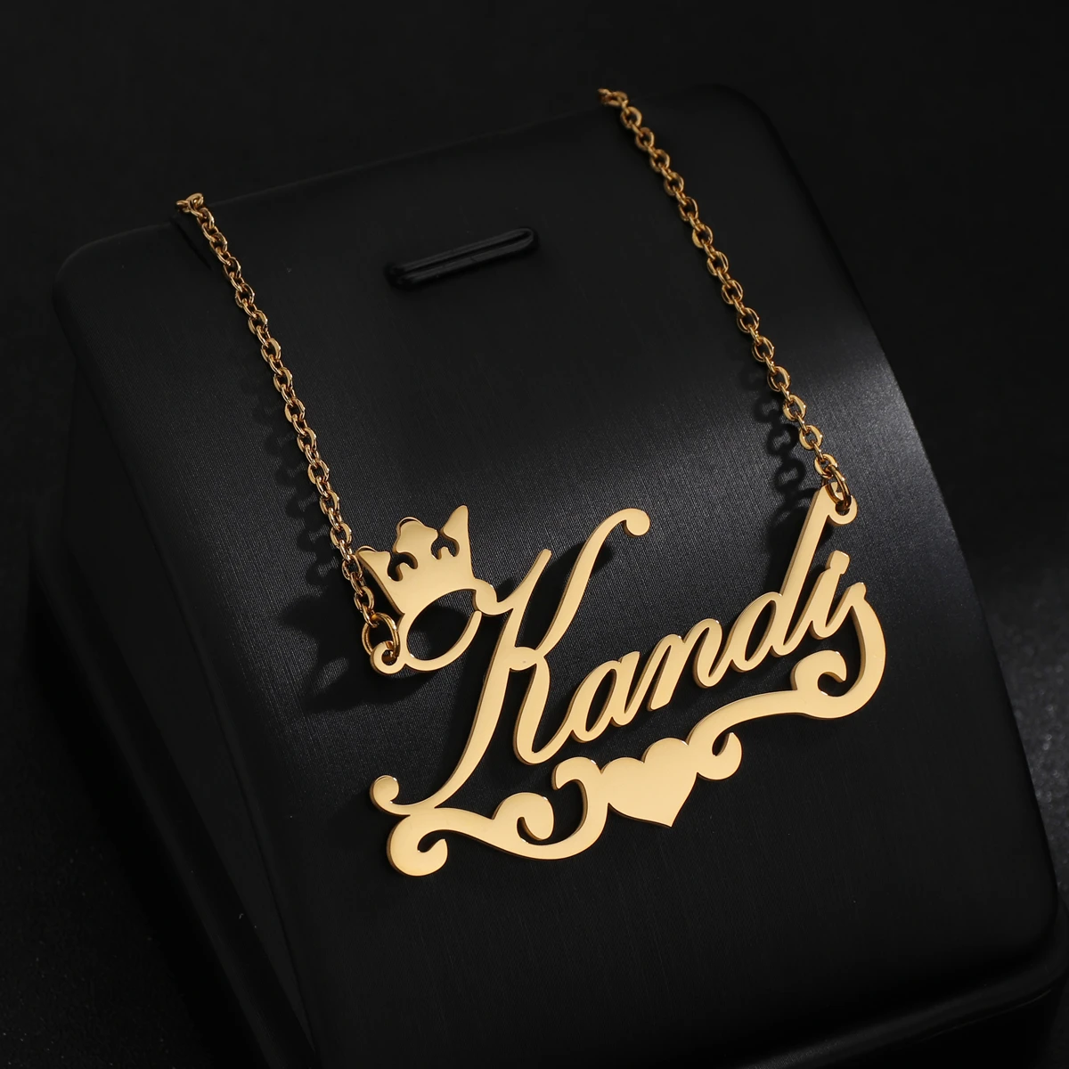 Personalized Customized Letter Necklace Stainless Steel Nameplate Crown Butterfly Heart Necklaces For Women Girl Jewelry Gifts