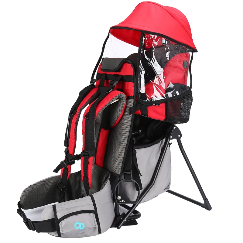 Baby hiking carrier with the rain cover, Aluminium Oxford Fabric outdoor baby Backpack carrier