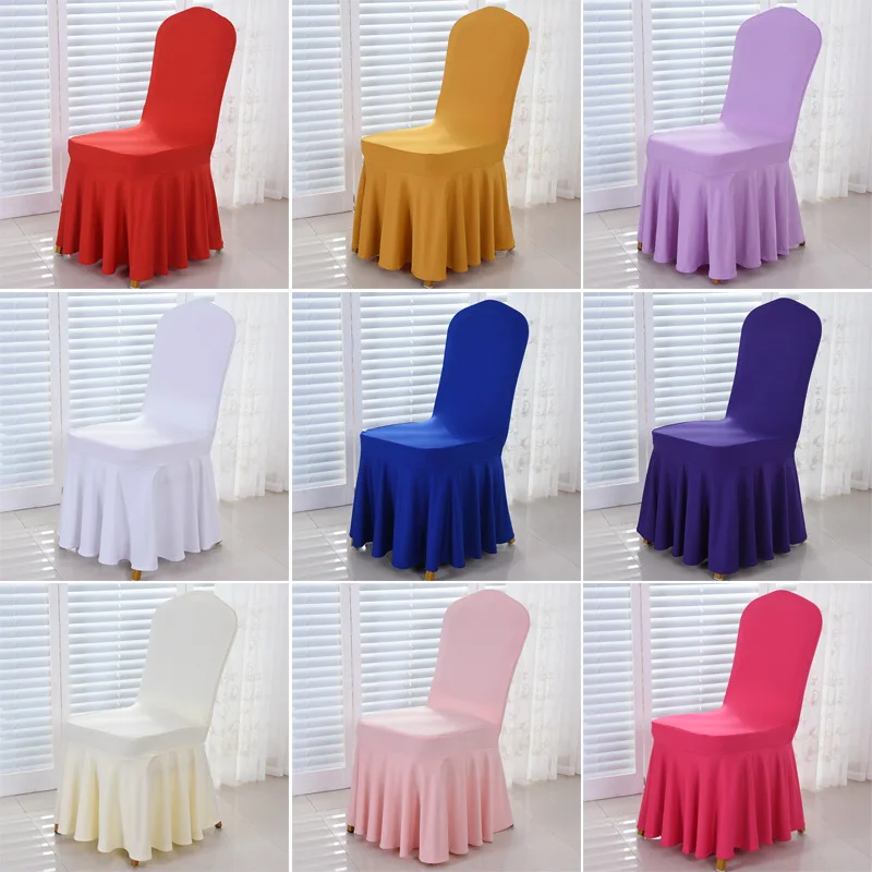 

10pcs/lot Elastic Hotel Wedding Chairs Cover Fully Inclusive Fabric thicker Chair Covers For Party Banquet Event Decoration