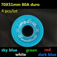 4pcs 70mm 51mm 80 duro Longboard Wheel for 70mm Skateboard Tire 80A Durable Elastic PU Ruedas for Road Street Skate Board Rodas 3