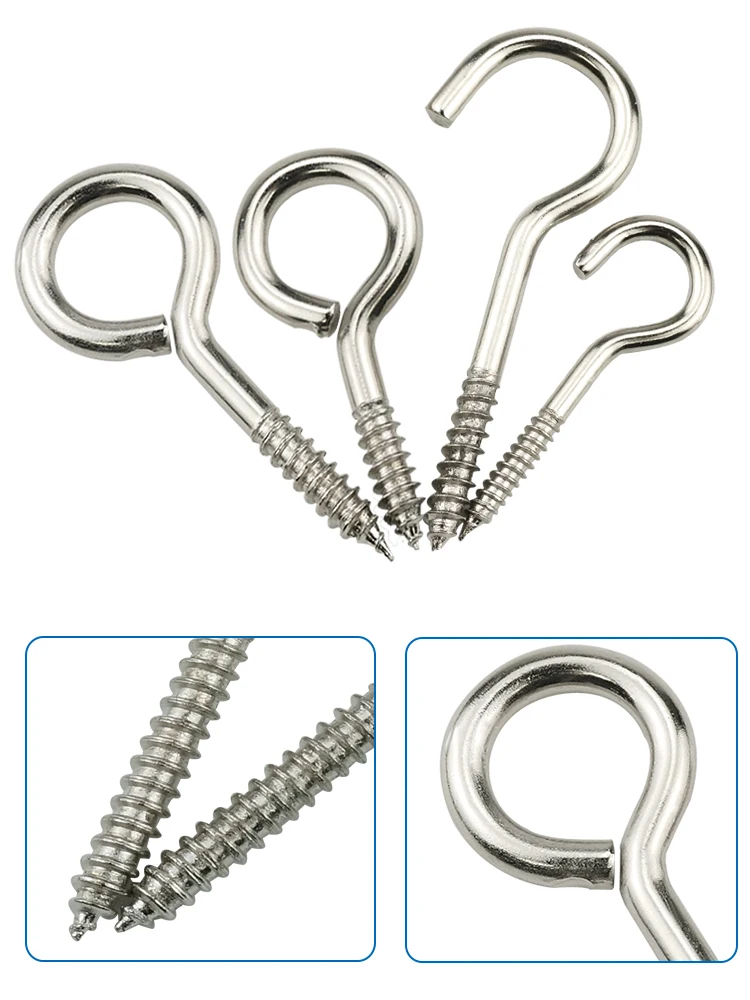 Light Hook Ring screw wood self-tapping screwseye screw cover screw Question Mark hooks Sheep Eye Hook Screws LUHUICHANG