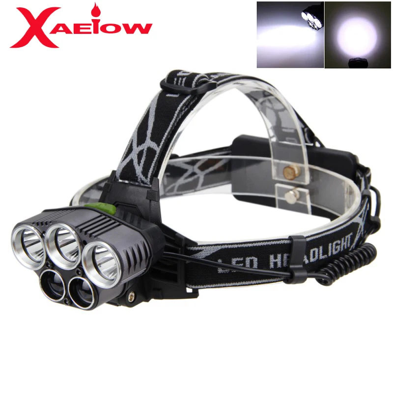 Super Bright 2500 Lumens 5X LED Headlight Flashlight 6 Modes Waterproof HeadLamp USB Recharge for 2 x 18650 Battery