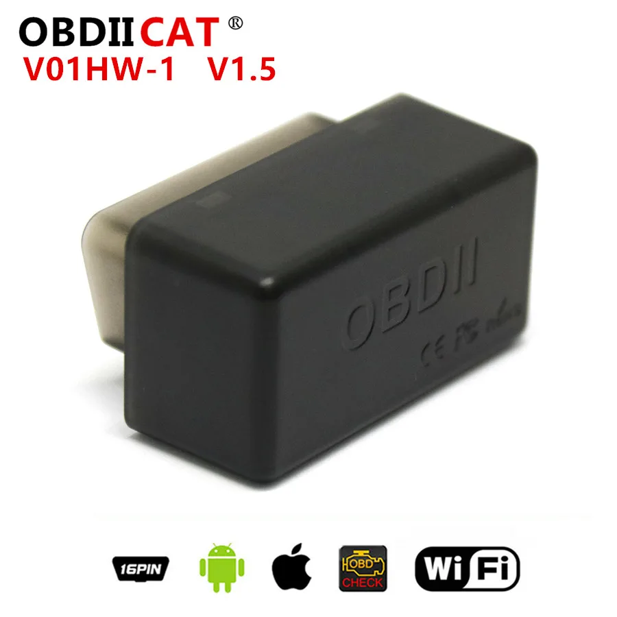 

OBDIICAT Pic25K80 V01HW V01HW-1 OBD2 Diagnostic Interface WIFI V1.5 Scanner Tools Super Mini Elm327 For Android / IOS