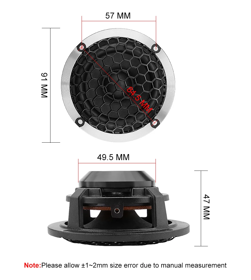 AIYIMA 2 Stück 3 Zoll 4 Ohm 15W Mitteltöner mit Wollmembran und Aluminiumrahmen, Auto-Lautsprecher, Heimkino-Breitbandlautsprecher – Detail 3