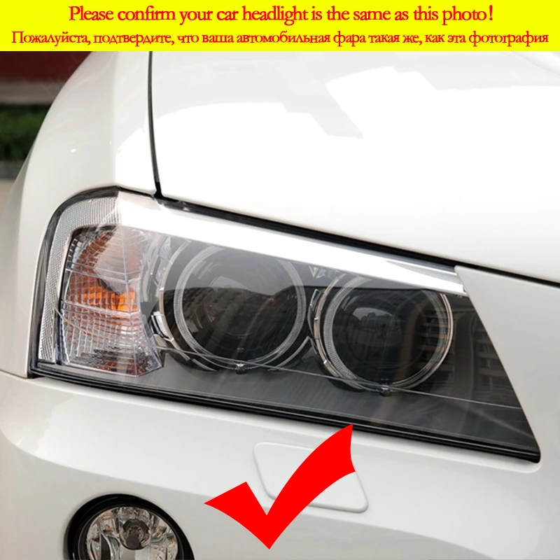 LED Crystal Angel eyes Cut Style DRL DTM U Shape Light 6000K White For BMW X3 F25 2010 2011 2012 2013 2014 xenon headlight