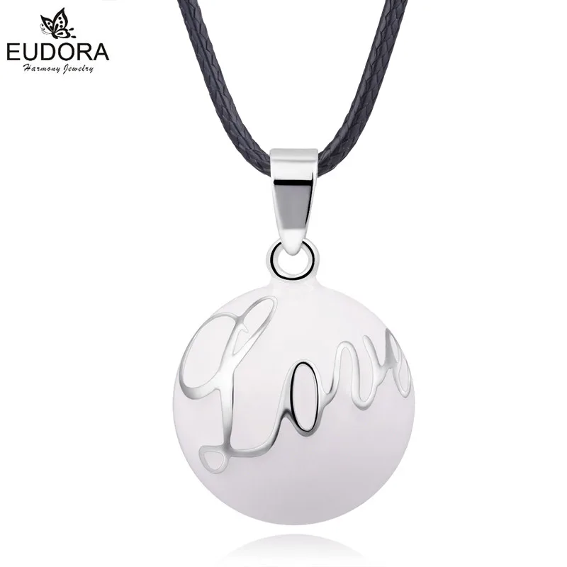 Eudora Angel Caller Baby Chime Ball Blue White Love Letter Harmony Bola Ball Ringing Bola Pendant Necklace Jewelry Pregnant Gift