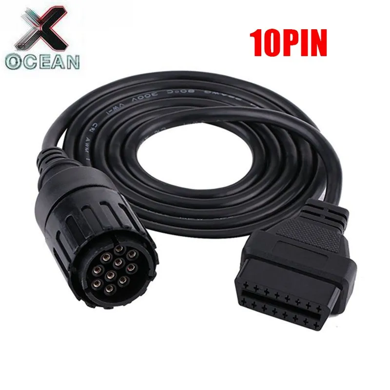 

OBD 10Pin male to OBD2 16Pin female For BMW ICOM A2 D Cable For BMW 10 Pin Motorcycle Adapter iCOM D Diagnostic Cable