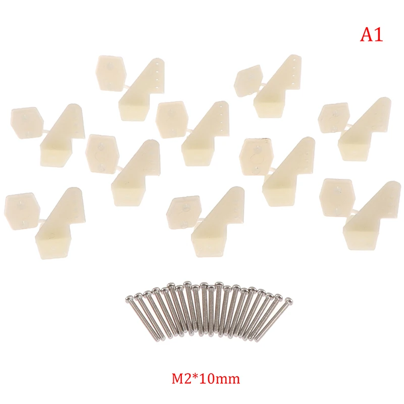 10Sets /Pack DIY Nylon Control Horns 4 holes W13xL18xH25mm with Screws For RC Model Airplane Parts KT Aeromodelling