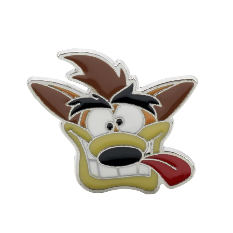 Cartoon Figure Brooch Crash Bandicoot Enamel Badge Pins Brooches Women Men Backpack Pins Woah Gift