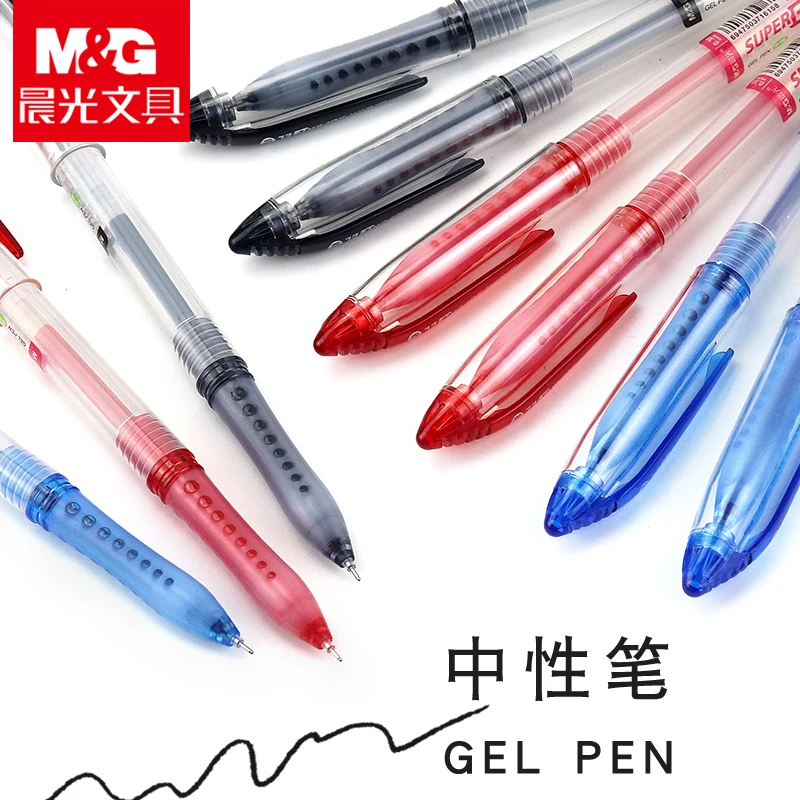 3/6/12PCS M&G GP1212 Gel Pen 0.38mm Black Full Needle Signing Pen Financial Teacher Office Stationery Wholesale