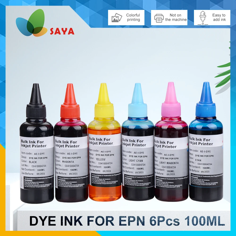 

600ml T0801 DYE INK For Epson Stylus Photo P50 R265 R285 R360 RX560 RX585 PX650 RX685 PX700W PX710W PX800FW PX810W Printers