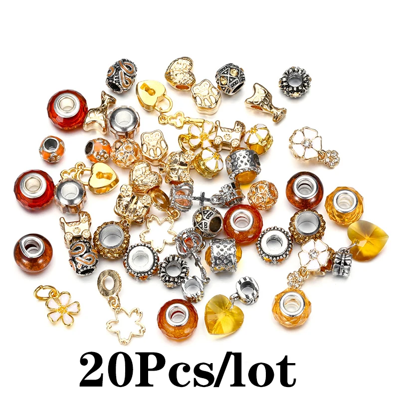 20Pcs/lot 9 Colors Special Offer Mixing Random Shipment Charm Beads Pendant Fit DIY Bracelets For Women Jewelry Making Wholesale